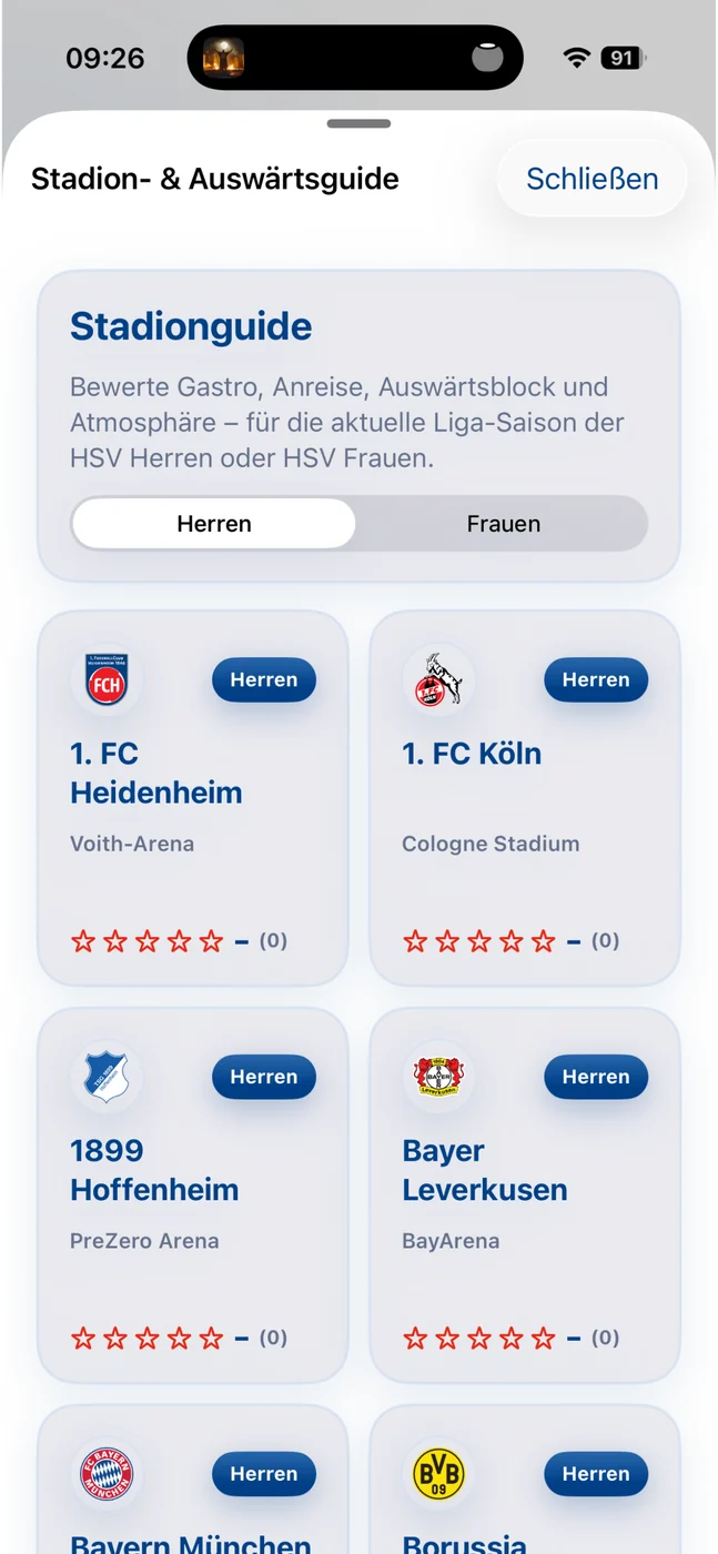 Stadionguide in der App